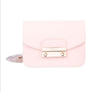 Pale Pink Furla Mini Metropolis Crossbody Bag